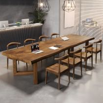 Conjunto de 9 piezas: 1 Mesa + 8 sillas de madera natural