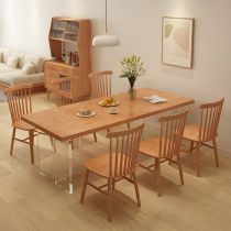 7 Pieces: Table, 6 Brown Chairs