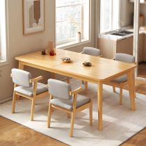 5 Pieces: Wood Table, 4 Chairs