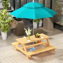 Table & Bench(es) & Umbrella