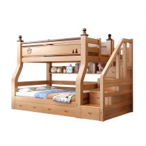 Bunk Bed & Drawer & 2 Mattresses & Bookshelf & Ladder Cabinet