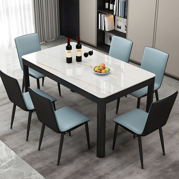 Small Dining Table Glass Dining Table Set For 4,Rectangle Dinner