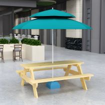 Table & Bench(es) & Umbrella