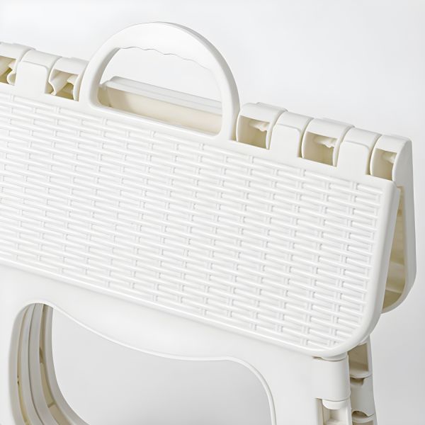 Sgabello Klein & More 30x30x45 Cm - In Plastica Bianca, Senza Schienale, Portata 80 Kg - Foto 2