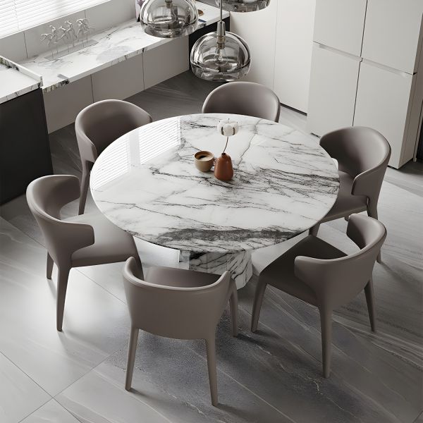 Miliboo - Table basse ronde en marbre noir et laiton SILLON