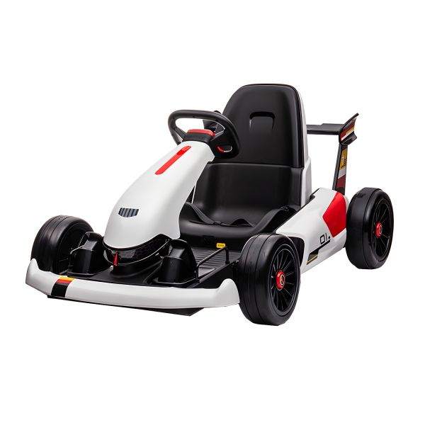 子供用電動リモコン四輪ゴーカート。軽くて安全なプラスチック製 - 白色