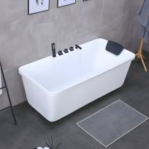 Baignoire avec Ensemble 5 Pièces Noir