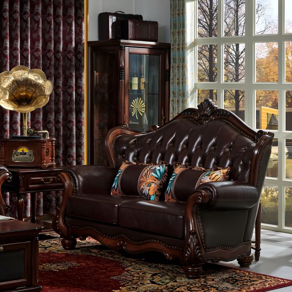 NYRVA FLARED LEATHER COFFEE BROWN 36インチ Renfrew Leather Sofa 94