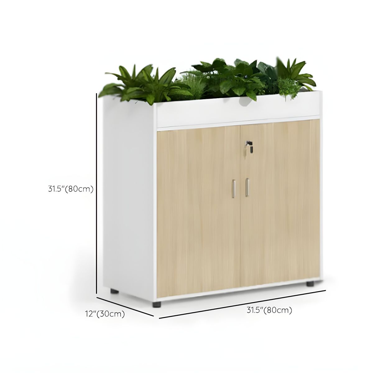 Locking Wood Planter Filing Cabinet Divider With Open Shelves Dimensions