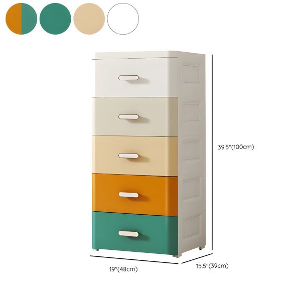 Mobiletto stretto con ruote, Carrello e organizzatore slim con 5 cassetti per spazi piccoli Bianco