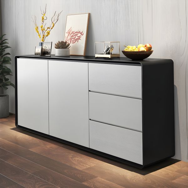 Modernes Holz-Buffet-Sideboard mit 2 Türen und 3 Schubladen
