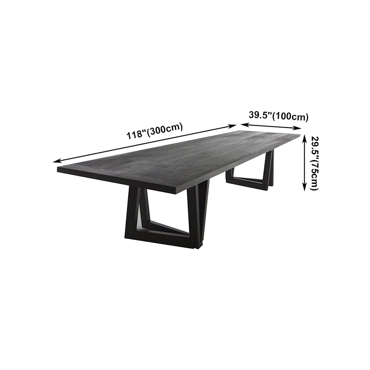 Industrial Solid Wooden Table Restaurant Rectangle Dining Table with ...