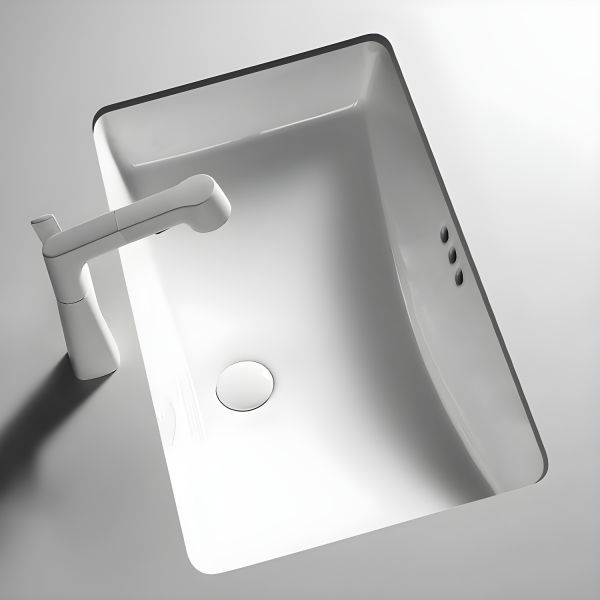 山水148 10-15 in. Width Modern Rectangular Undermount White Ceramic