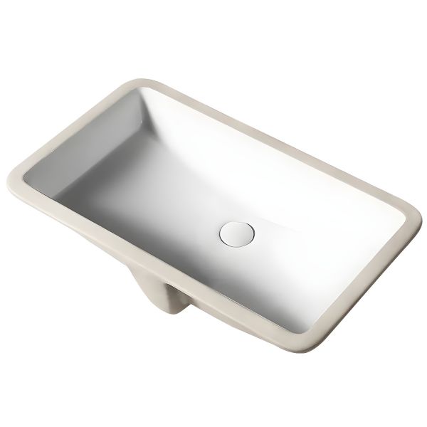 山水148 10-15 in. Width Modern Rectangular Undermount White Ceramic
