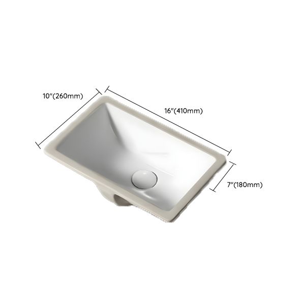 山水148 10-15 in. Width Modern Rectangular Undermount White Ceramic