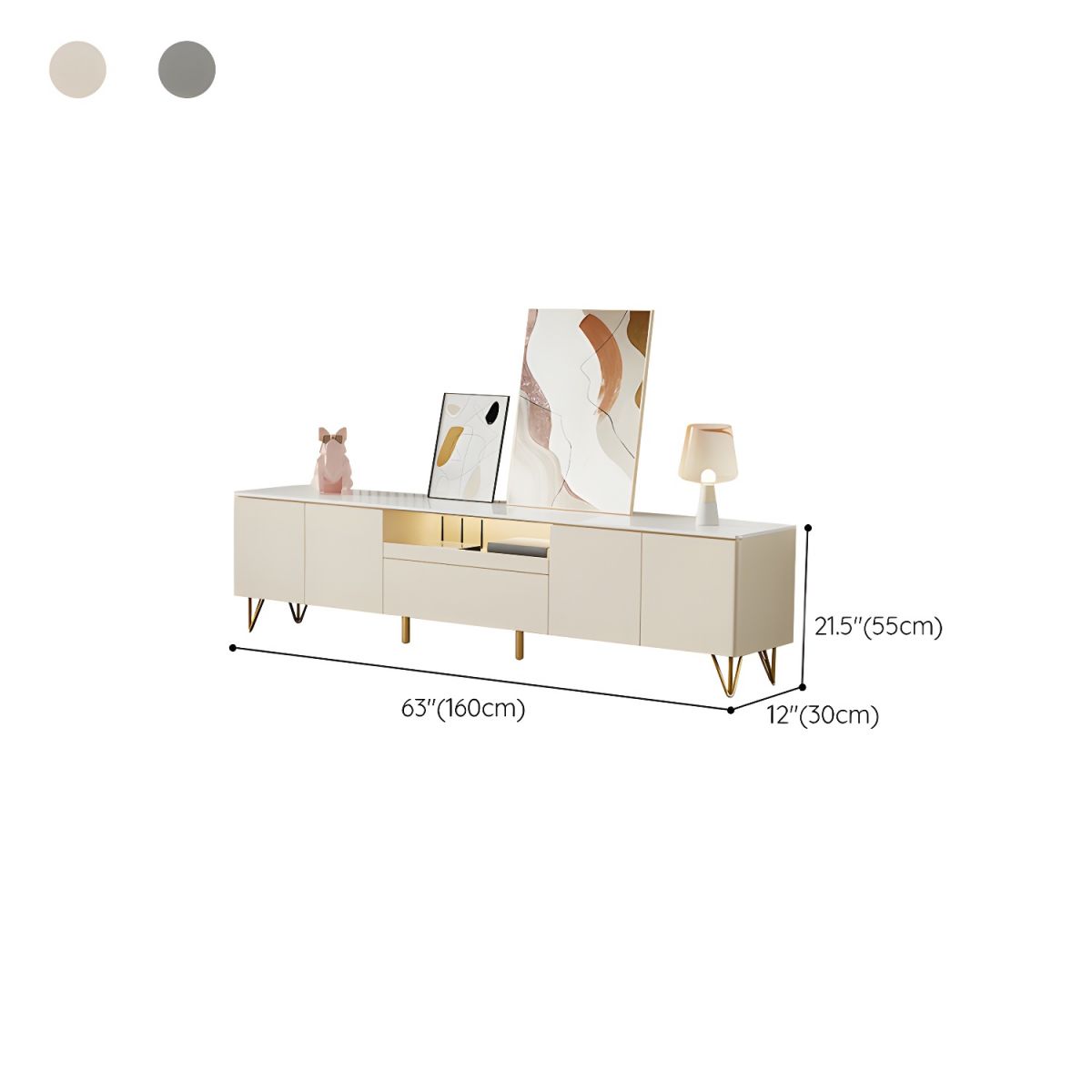 Contemporary TV Stand with Drawers, Cabinets, and Open Storage in ...