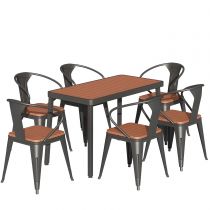 Table & 6 Chaises