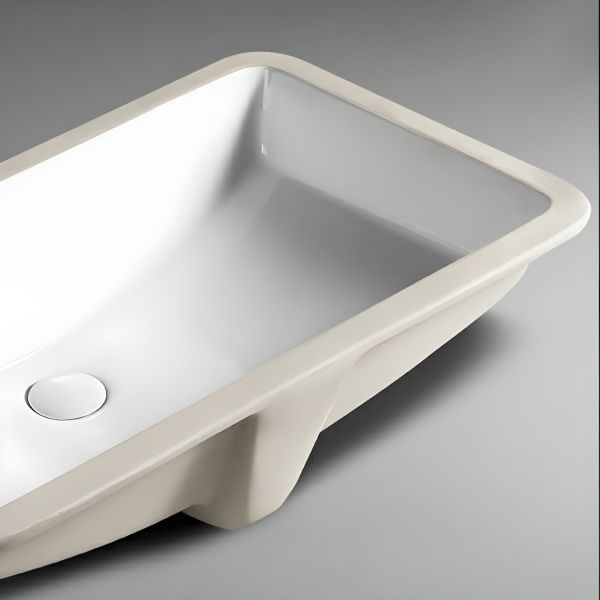 山水148 10-15 in. Width Modern Rectangular Undermount White Ceramic