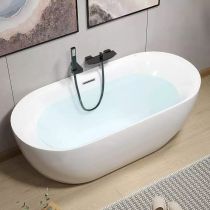 Bathtub & Black Wall Mounted Faucet