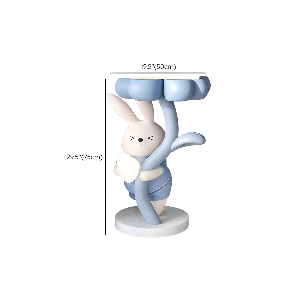 Tall Modern Figurine Base End Table with Fiberglass Round Top Dimensions