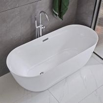 Bathtub & Silver Freestanding Faucet