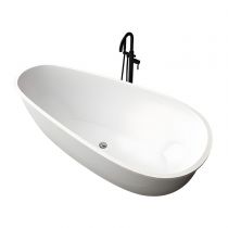 Bathtub & Black Freestanding Faucet