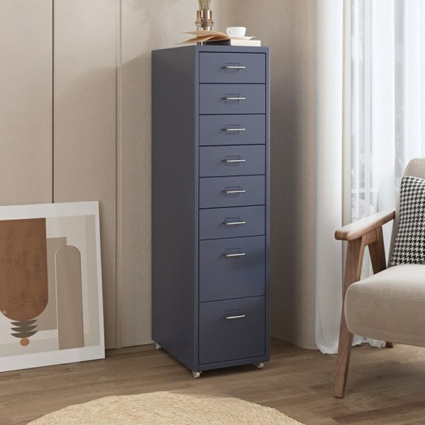 Elegant Metal Dresser with Drawers for Modern Scandinavian Style Homes -  11"L x 16"W x 19"H 3 Red