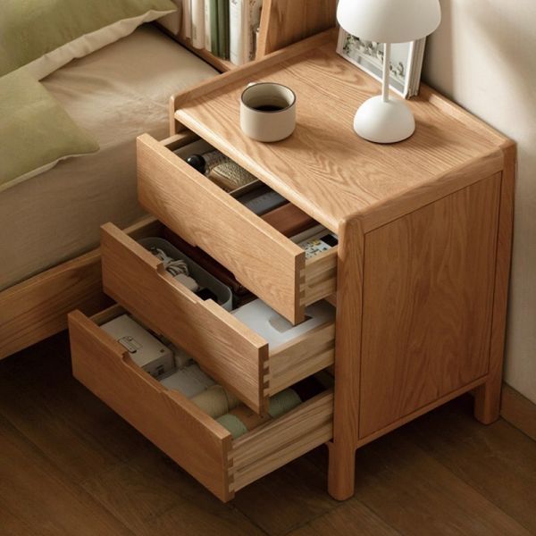 オーク材 3段引き出しナイトスタンド 木製ナイトスタンド — 【セルタン 公式】