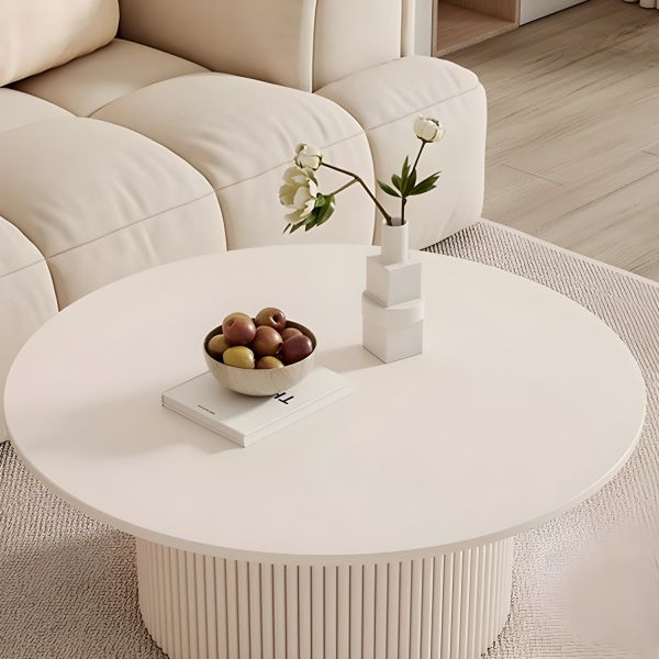 XMLYSMYS Tavolino da Salotto Rotondo con Ruote, Tavolino da Divano/Comodino Mobile, Carrello Piccolo a 2 Strati per Cucina Domestica, Soggiorno(White,40cm