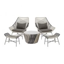 5-Piece Set (2 Chairs & Coffee Table & Ottoman)