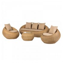 4-Teiliges Set (2 Stühle & 1 3-Personen-Sofa & 1 Couchtisch)