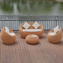 4-Teiliges Set (2 Stühle & 1 Zweiersofa & 1 Couchtisch)