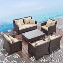 6-Piece Set (4 Chairs & Loveseats & Coffee Table)