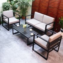 4-Teiliges Set (2 Stühle & 1 Zweiersofa & 1 Couchtisch)