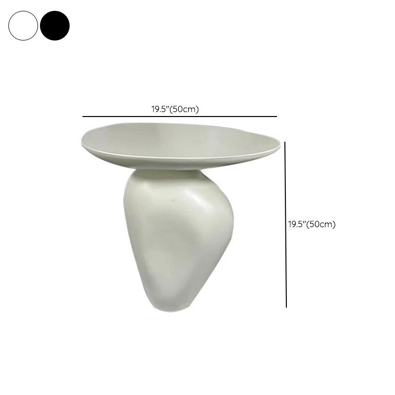 Modern Free-Form Fiberglass Side Table with Steel Pedestal Base Dimensions