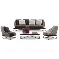 4-Teiliges Set (2 Stühle & 1 3-Personen-Sofa & 1 Couchtisch)