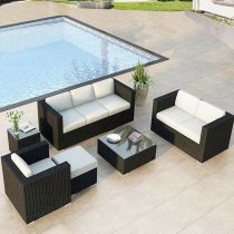 6 pcs(Chair&Loveseat&3-Seater Sofa&Tea Table&Side Table&Ottoman)