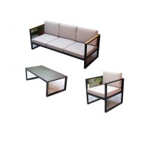 3-Teiliges Set (1 Stuhl & 1 3-Personen-Sofa & 1 Couchtisch)