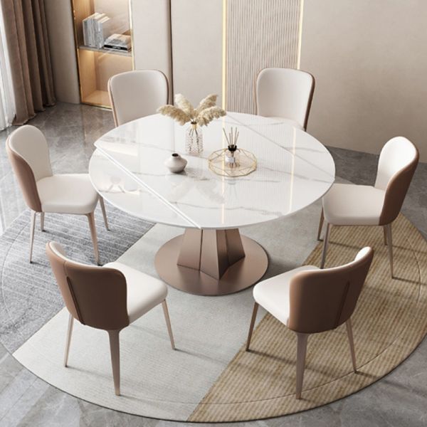 ⭐Jing⭐　INOUT NEW Standard Table 59'' Modern Round Dining Table for 8, Black Sintered Stone