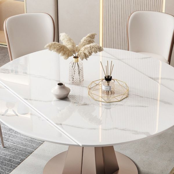 Contemporary Swivel Dining Table Set with Extension Sintered