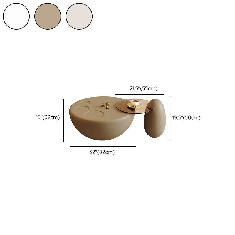 Modern Round Nesting Coffee Tables with Bowl Base in Fiberglass Dimensions