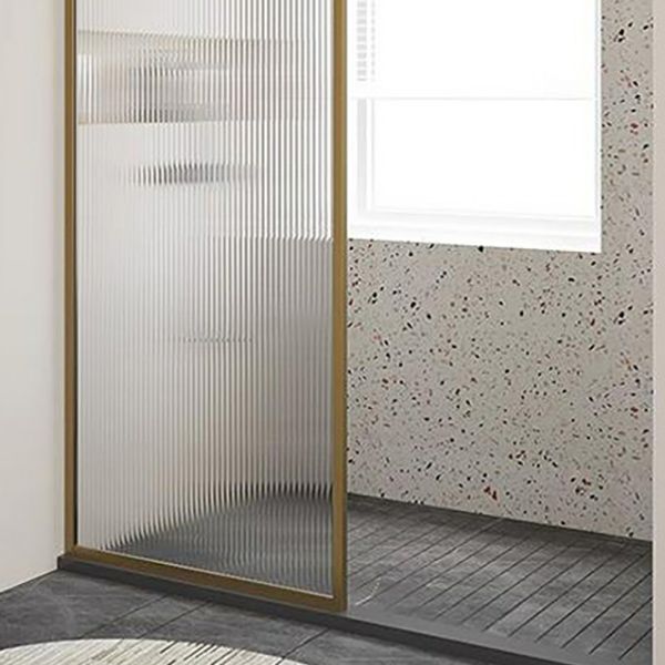 Chalk Frame Fluted Glass Fixed Shower Door, Scratch