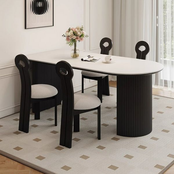 Contemporary Sintered Stone Free Form Dining Table with