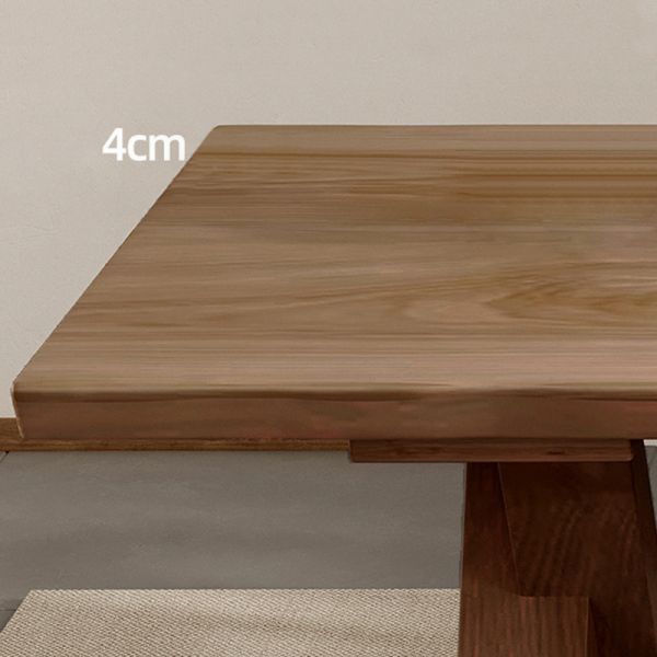 Ash Wood Dining Table with a Rectangle Neutral Wood Tone Tabletop