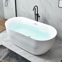 Bathtub & Black Freestanding Faucet