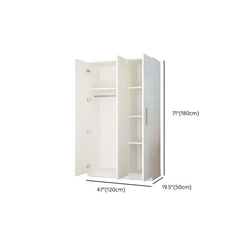 Warm Wood Grain Wardrobe Armoire With Shelves And Hanging Storage Dimensions