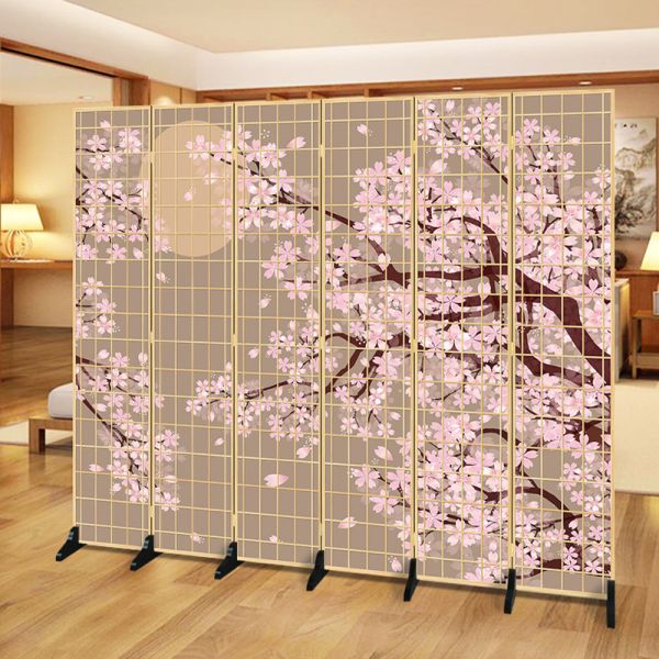 Oriental Asian Shoji Screen Room Divider, 63
