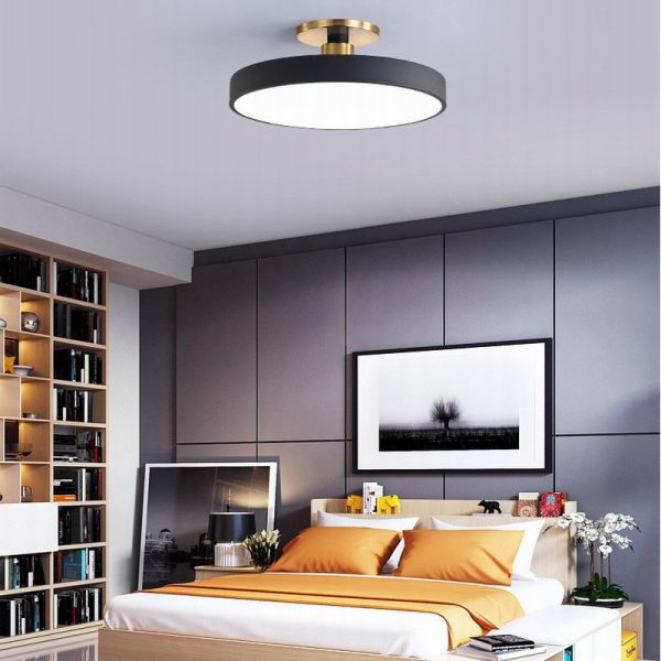 1 Light Round Mellow Light Semi Flush Lucite Flush Mount