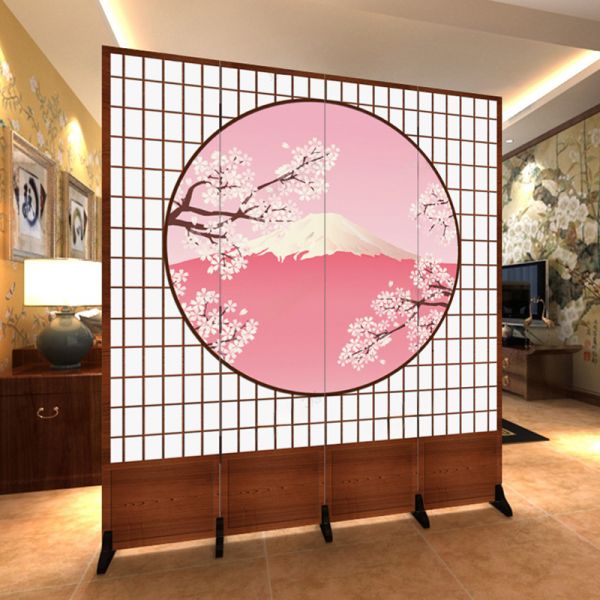 Oriental Asian Shoji Screen Room Partition Wall, 94