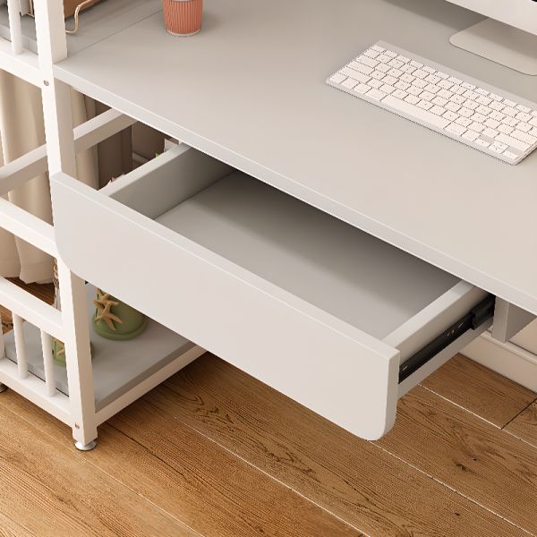 Scrivania Con Libreria Reversibile Kirkensen | 120x144x53 Cm Bianco | Per Camera, Ufficio O Soggiorno - Foto 2